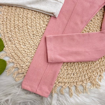 Conj. Casaco Deixe que o Amor Floresça e Calça Legging - Areia e Rose